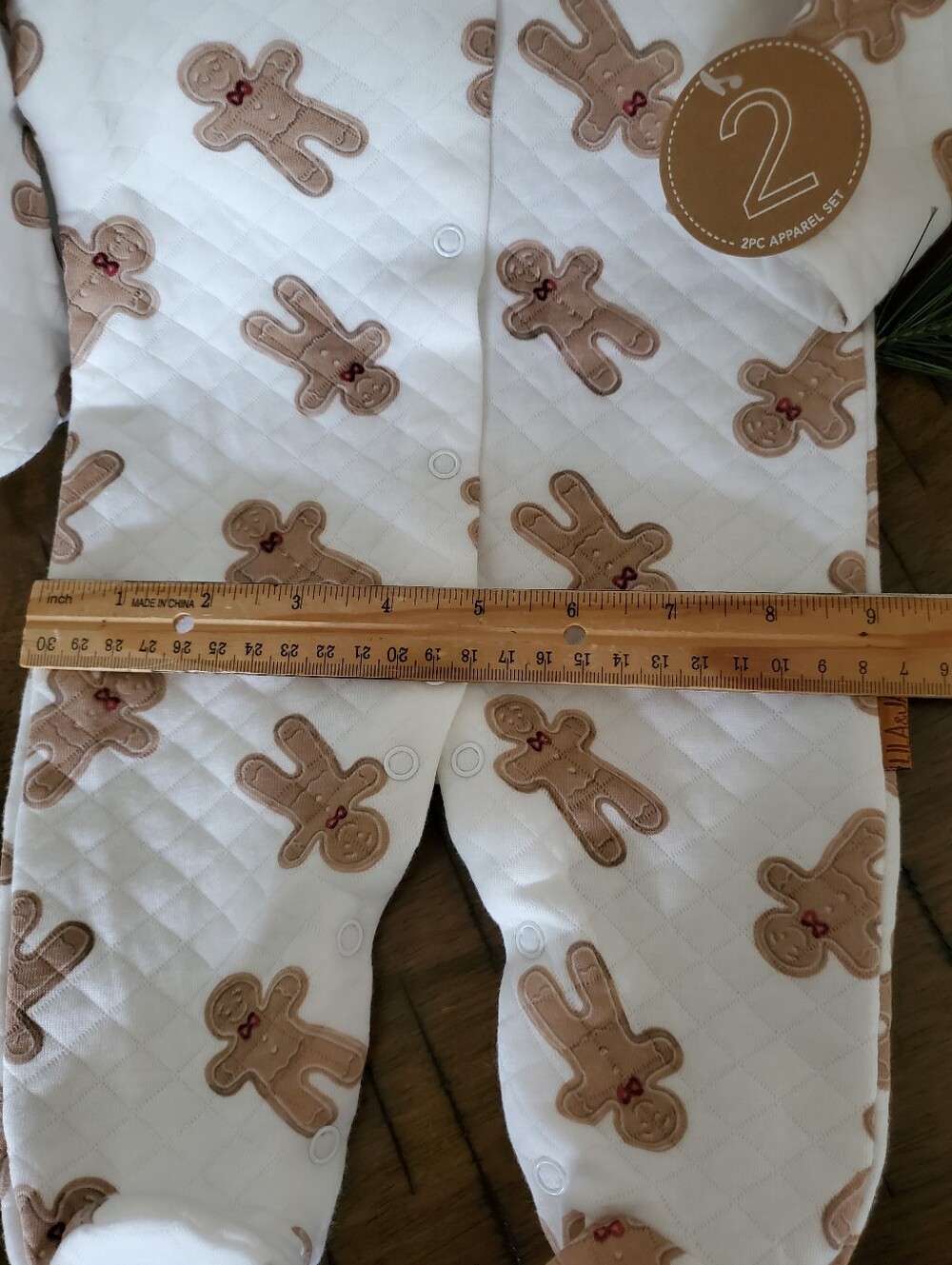 Lila & Jack Quilted Gingerbread Man Holiday Footed Pajama Set NWT 0-3M - Picture 7 of 11